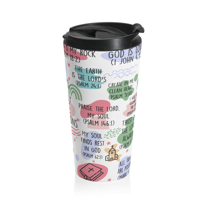 Daily Bible Affirmations 15oz Steel Travel Mug