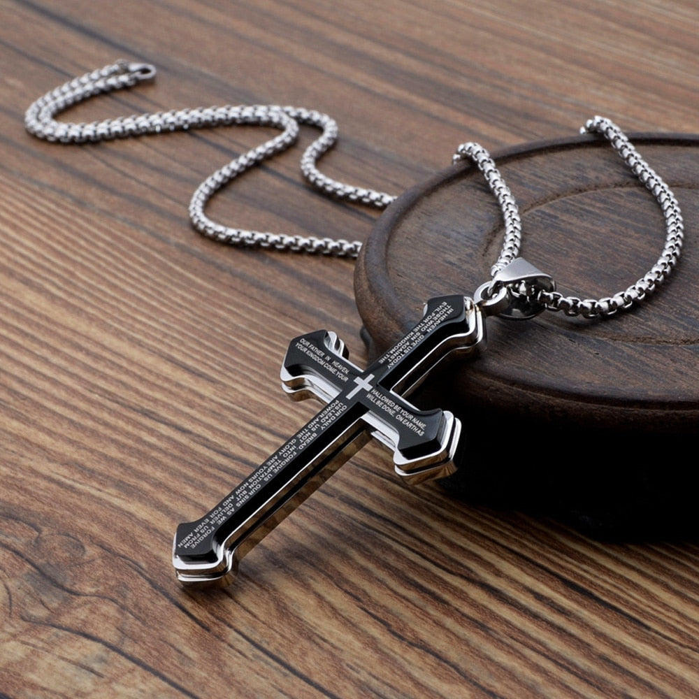 Biker hot sale cross necklace