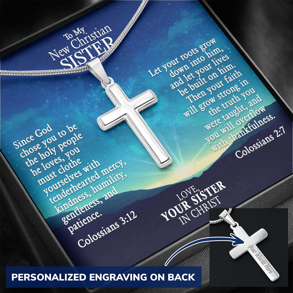Lineman Cross Necklace John 1:4 | Stainless Steel